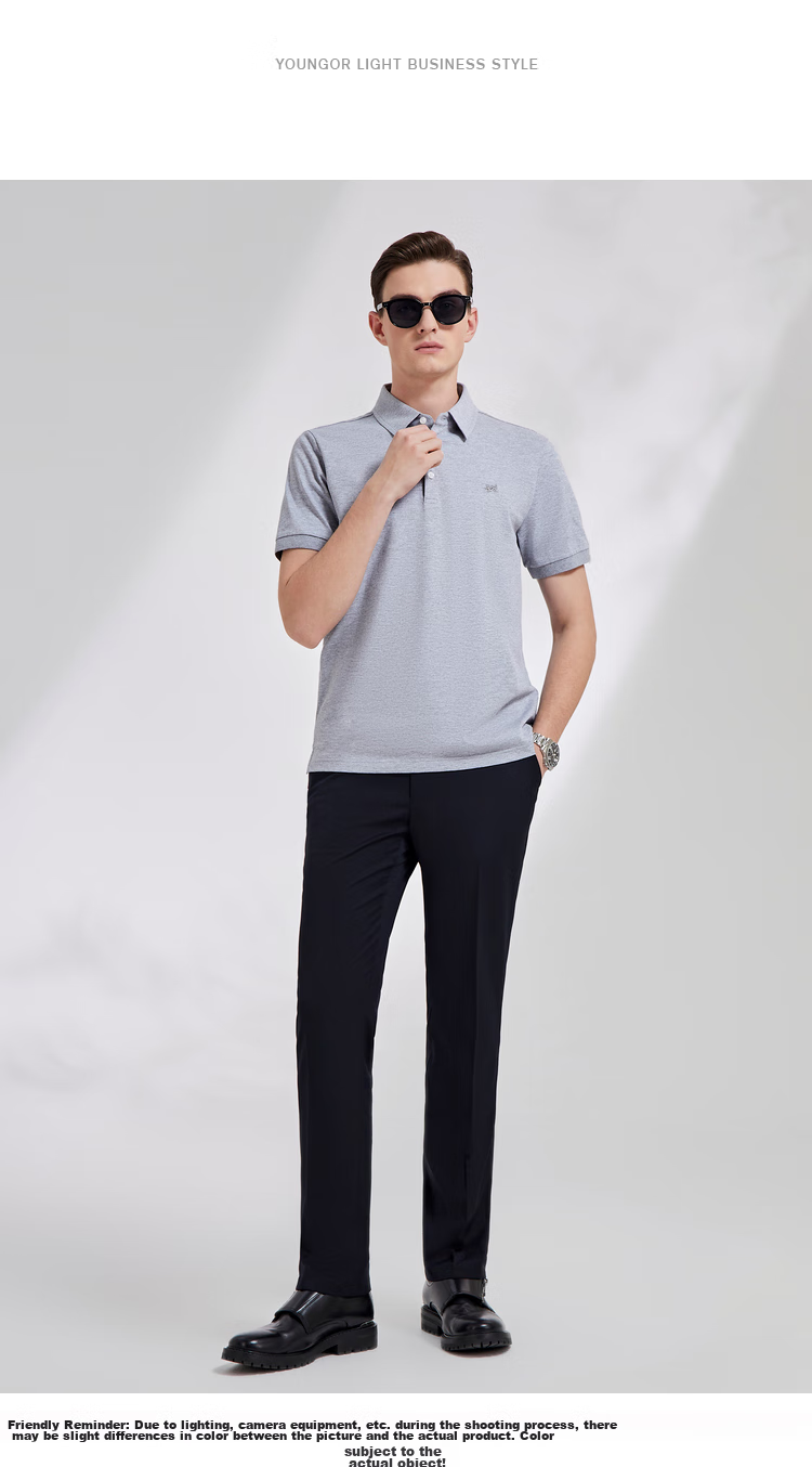 YOUNGOR [Elastic Waist] New 2026 Business Straight-Leg Wide-Leg Trousers, Navy Blue, L (175/84A) 12