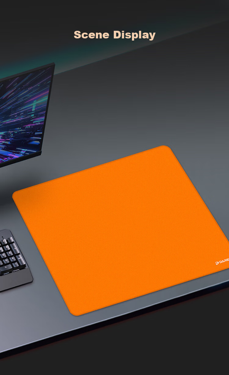 DAREU Yupro Gaming Mouse Pad, FPS Competition-Specific, Microfiber Suede Pad, Large Desk Mat, Valorant CSGO, 480*400*4 SCR Base, Orange, Unyielding Contract 7