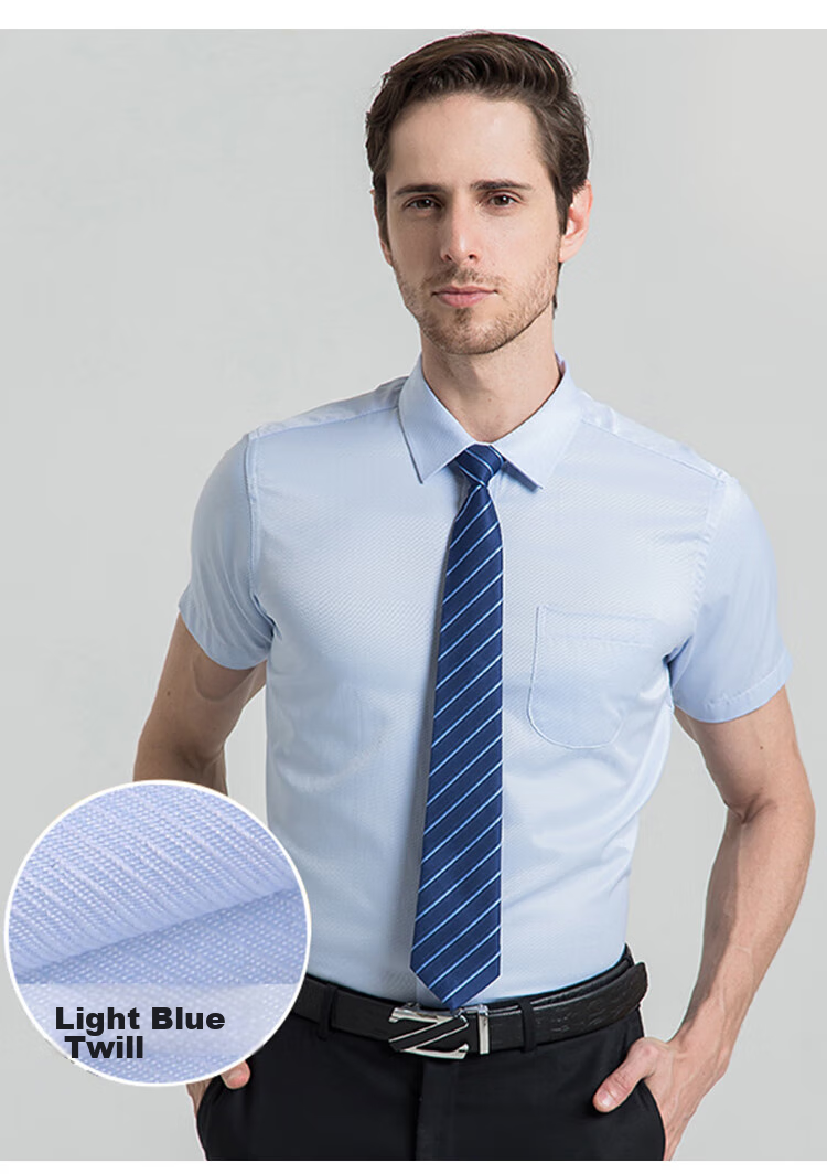 Nanjiren Men's Short-Sleeve Shirt, Summer Solid Color, Business Casual Shirt, Comfortable Breathable Short-Sleeve White Shirt for Men, White Dress Shirt 14