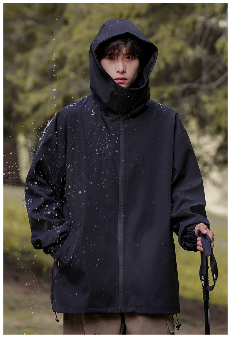 MMOPTOP Black Knight Outdoor Sports Jacket for Men And Women, Spring And Autumn Functional Workwear Hiking Coat, Black, Size M 5