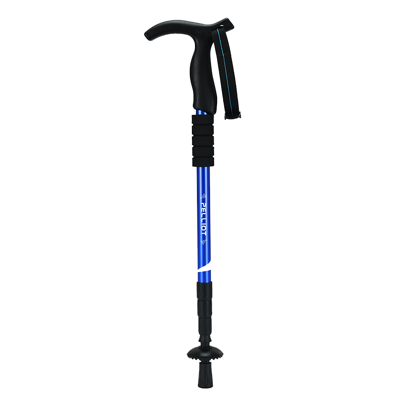 Pelliot Outdoor Hiking Pole, Extendable T-Handle Trekking Pole, Climbing Cane, Aluminum Alloy Walking Stick, 165036009, Storm Blue