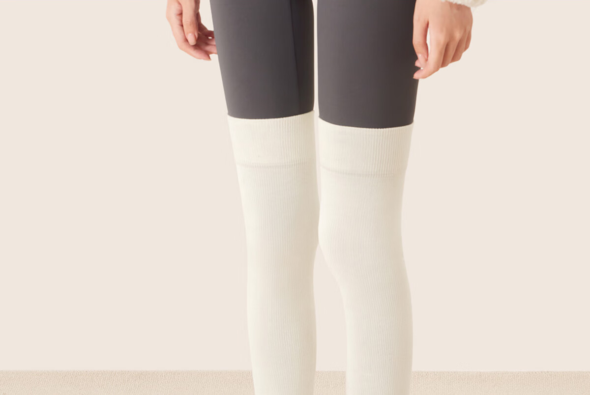Mianzhuwu Knee-High Stockings for Women, Anti-Slip Thigh Slimming High Tube Socks for Autumn And Winter, 1 Pair 30