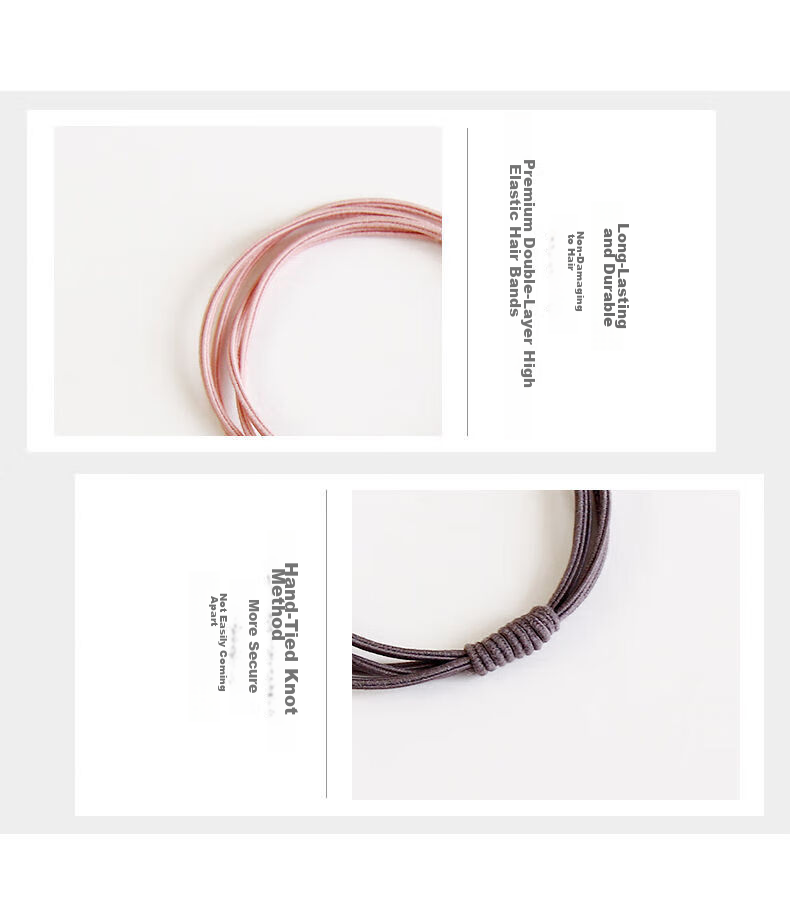 Xiangwan Hair Ties, 10-Pack Mixed Colors, Non-Damaging Hair Bands for Women, Elastic Hair Bands, Ponytail Holders, Rubber Bands, Hair Accessories, Mid-Autumn Festival Gift 9