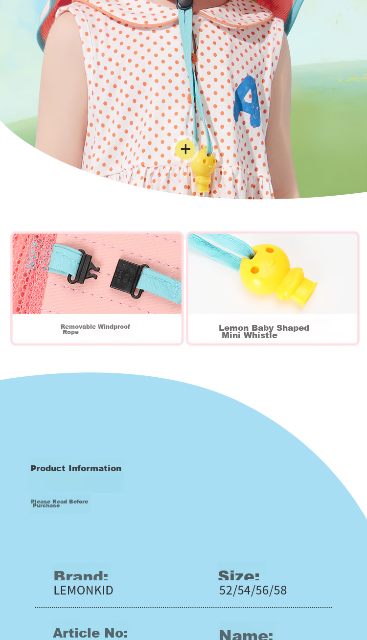 Lemonkid Children's Sun Protection Hat, Boys And Girls Sun Visor, Baby Fisherman Hat, Sun Hat, Peach Pink Magic Unicorn, 56cm 8