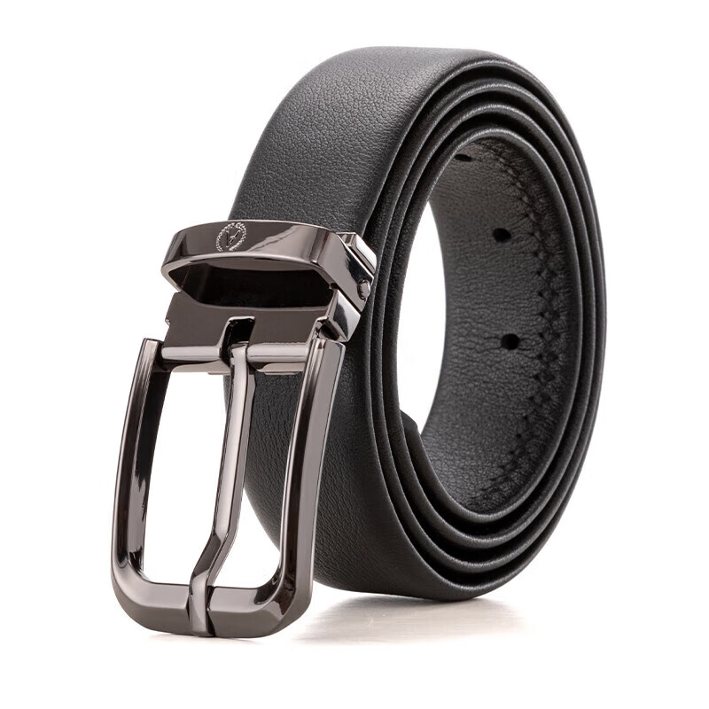 Aokang Men's Belt with Pin Buckle, Top-Grain Leather, Casual Business Waistband, Birthday Gift for Husband