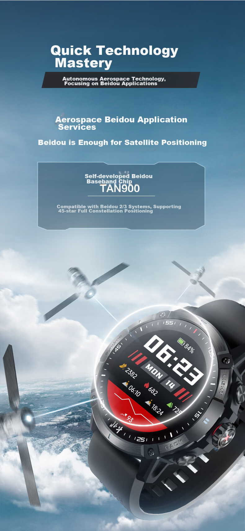 Beidou Watch Syntime5 Aviator Outdoor Sports Multi-Function Smart Satellite Positioning ECG Blood Oxygen Payment Gift 5