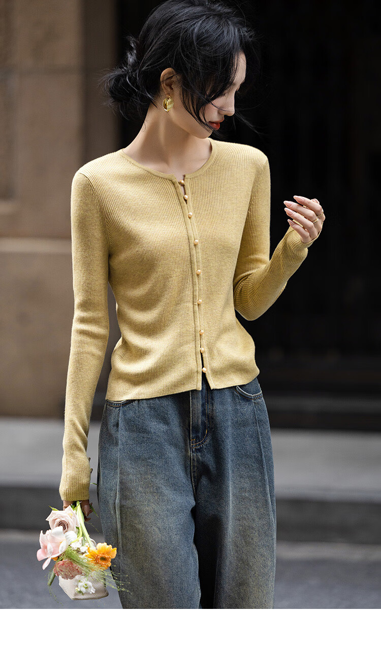 Dme [Light Mature Style Knit Sweater] Spring And Autumn Elegant Top Long-Sleeve Pullover Women's Sweater 16