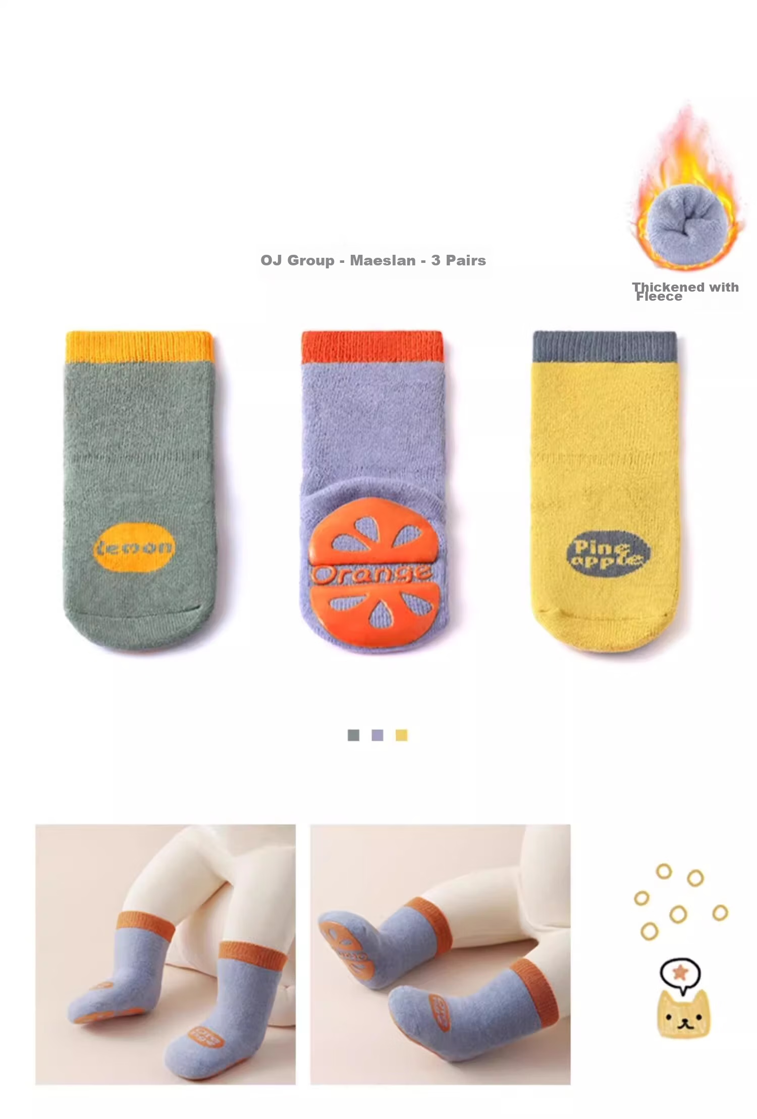 Beitaisi Floor Socks, Spring And Autumn Indoor Non-Slip Insulation, Newborn Baby Boys Girls Children Mid-Calf Walking Socks 19
