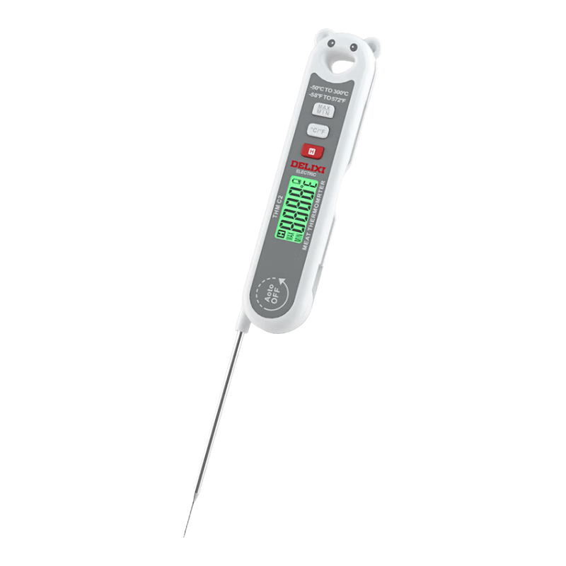 DELIXI ELECTRIC Food Thermometer Probe Kitchen Oil Temperature Meter Baby Milk Thermometer Water Thermometer Electronic Thermometer Foldable