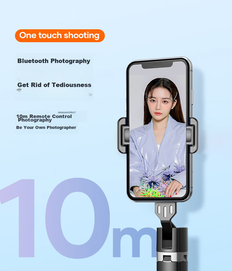 Bkayp Mini Selfie Stick Handheld Bluetooth Photography Gadget Portable Bluetooth Remote Control Desktop Handheld Vlog TikTok Outdoor Suitable for Android And Apple [No Light] 9