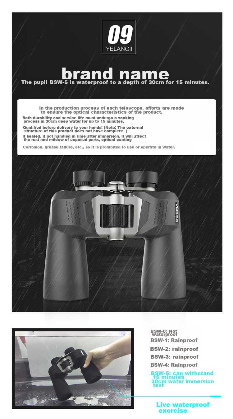 BOSMA Binoculars, High-Definition, High-Magnification, Adult Waterproof, Metal Body, Wild Wolf 2nd Generation, 12X50 9