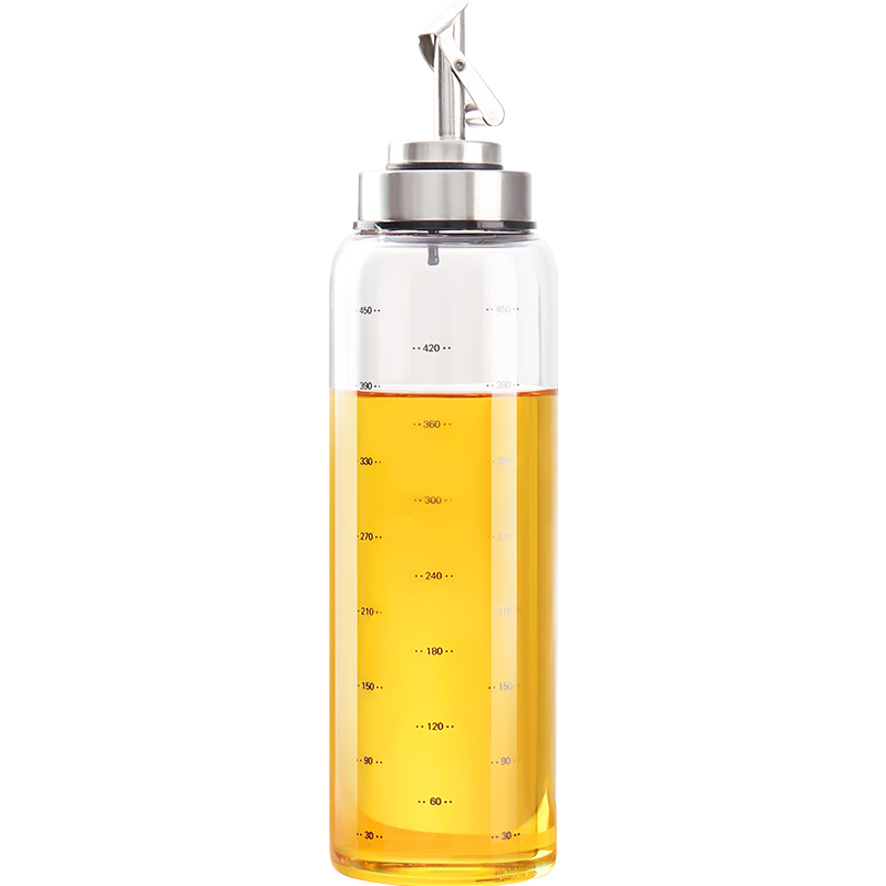 BJ High Borosilicate Glass Oil Bottle with Automatic Opening And Closing, Stainless Steel Leak-Proof Spout, Soy Sauce Bottle, Sesame Oil Bottle, Vinegar Bottle, Kitchen Seasoning Bottle