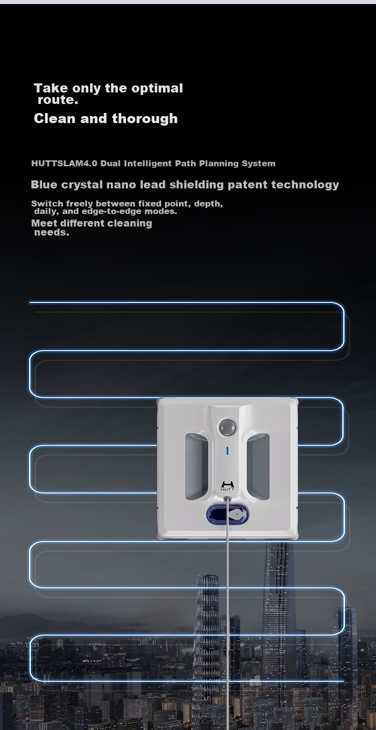 Hete Window Cleaning Robot W10 [2.0 Fully Upgraded Water Wash] Fully Automatic Variable Frequency Glass Cleaner for High-Rise Exterior Windows, Home Use Glass Cleaning Tool, Window Cleaning Device for Large Apartments with Edge Cleaning Functio 19