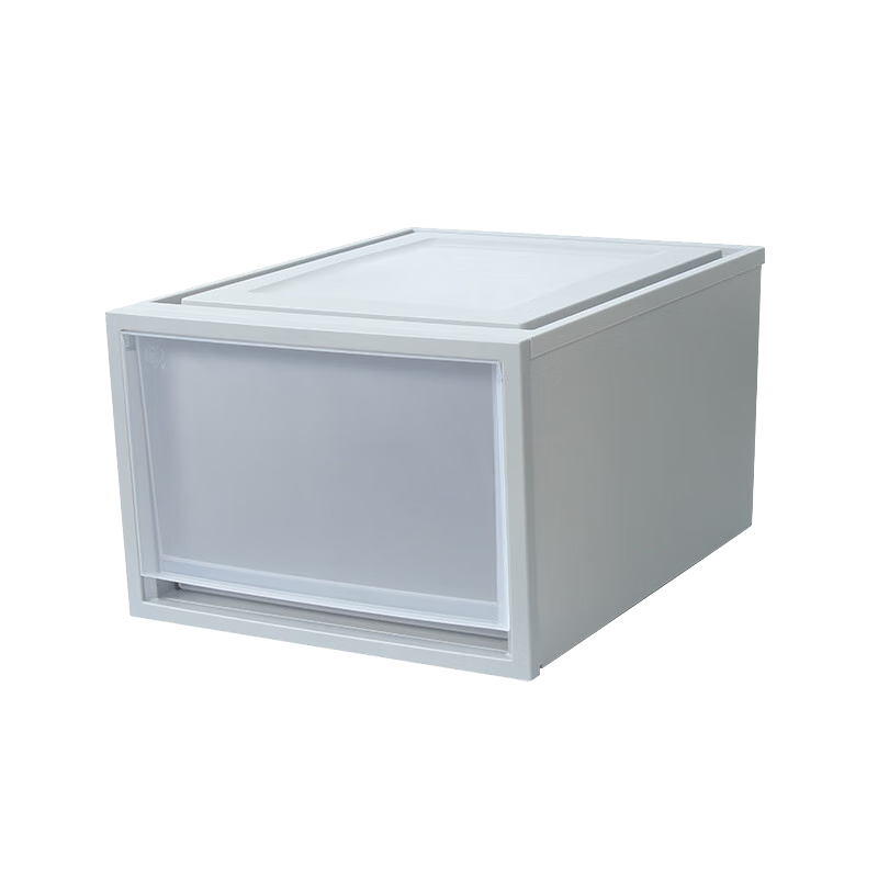 IRIS Plastic Storage Box Large Size Clothes Organizer Drawer-Style Storage Container 47L Gray 1 Pack BC500