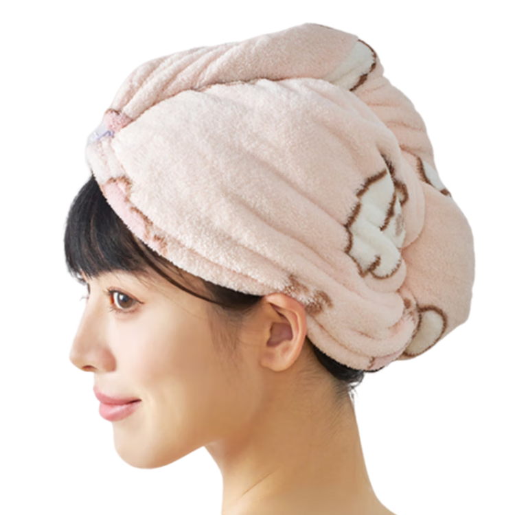 Sanli 5A Antibacterial Quick-Drying Hair Towel for Women, Absorbent Shampoo Cap, Hair Drying Cloth, Hair Wiping Towel, Shower Cap, Head Wrap, Pink