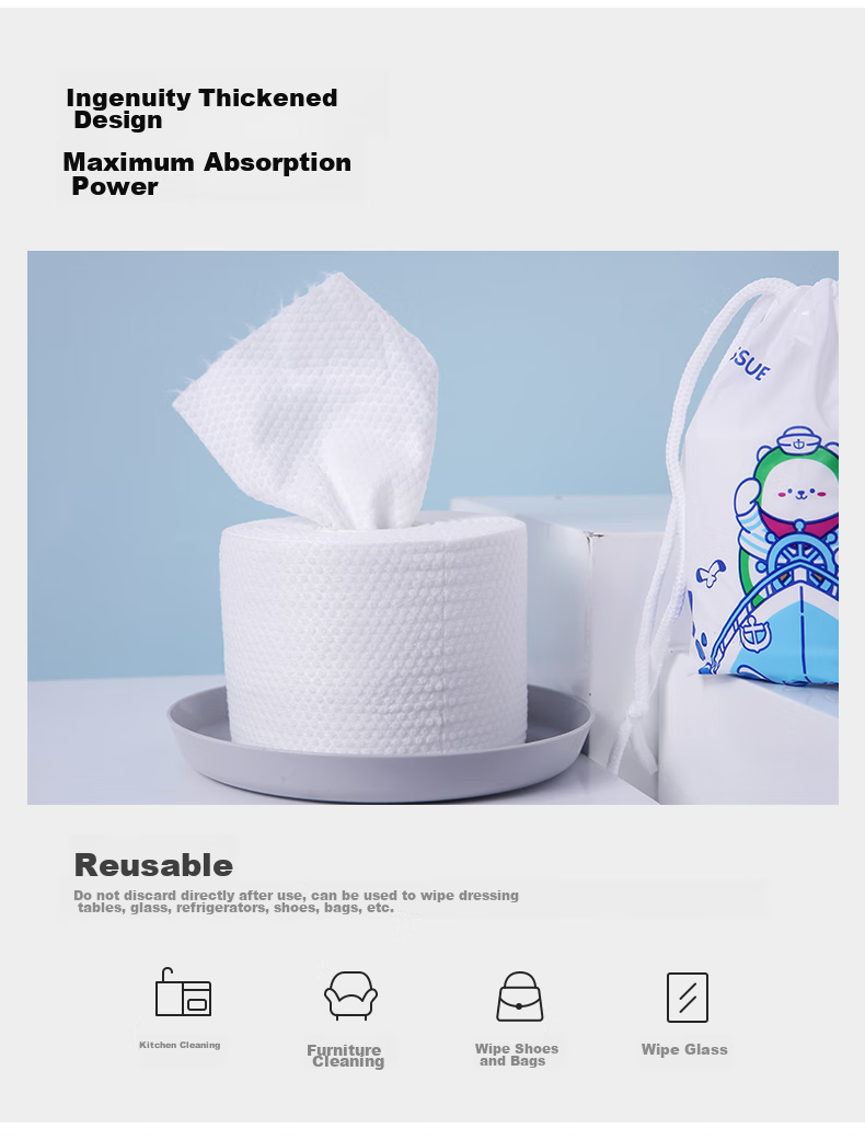 KING SHORE Facial Cleansing Wipes, Disposable Towels, Pearl Texture Face Wipes, 3 Rolls, 50 Sheets/Roll, 20*20cm 6