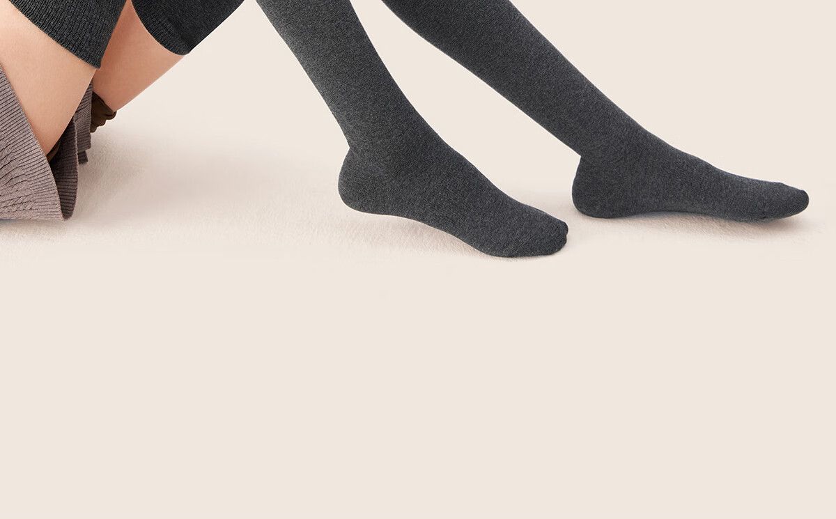 Mianzhuwu Anti-Slip Slim Leg Thigh Socks Knee Protection High Tube Pure Cotton 10A Antibacterial Non-Slip Over-Knee Socks Women's Long Socks 2 Pairs 28
