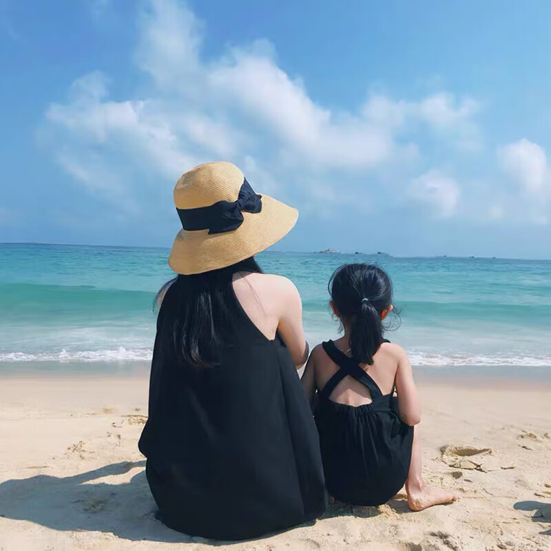 XUEXIMAN Women's Straw Hat Ins Style Summer Foldable Beach Hat Face Covering Sun Hat Bowknot Fisherman Hat Sunshade Hat Bucket Hat