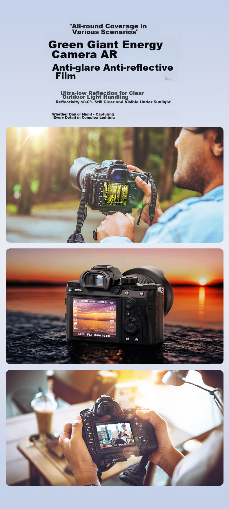 Llano Compatible AR Film for Sony A7R5, Camera Screen Protector, Anti-Reflective, High-Definition, Enhanced Transparency, Mirrorless Camera Accessory 4