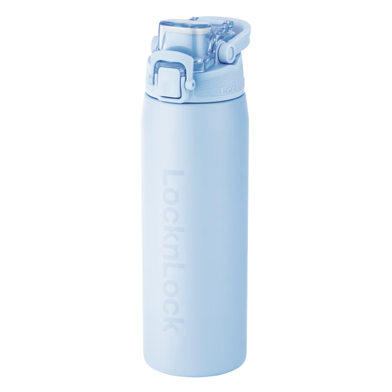 LOCK&LOCK Insulated Water Bottle with Fish Line Design, 316 Stainless Steel Portable Sports Water Cup for Men, Women And Students, 720ML Blue