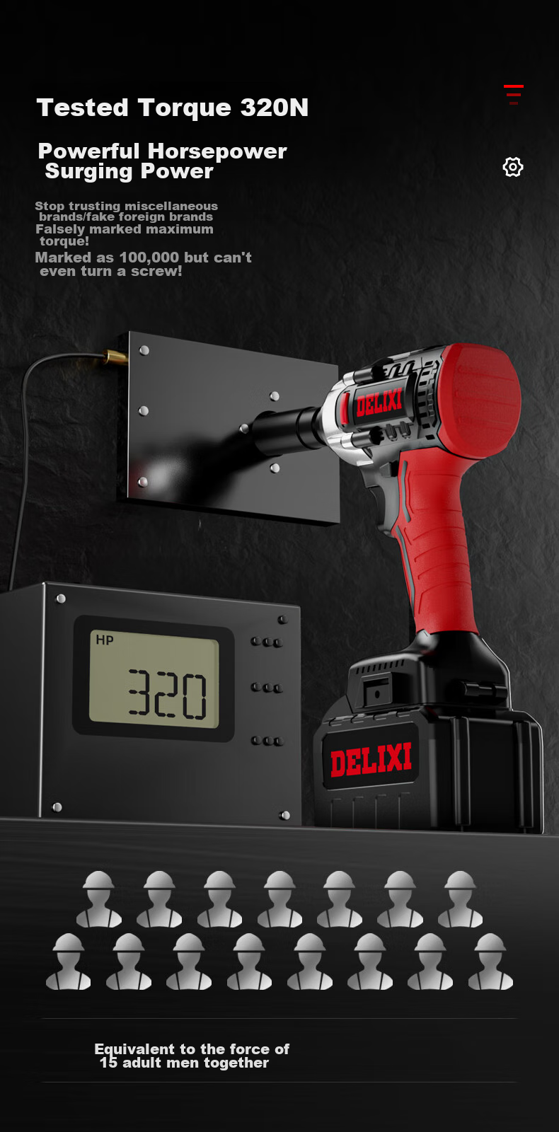 Deli Xidianqi Brushless Electric Wrench, Lithium Battery Electric Impact Wrench, Auto Repair And Maintenance Kit, Power Tool Wrench, High Torque Impact Wrench 12