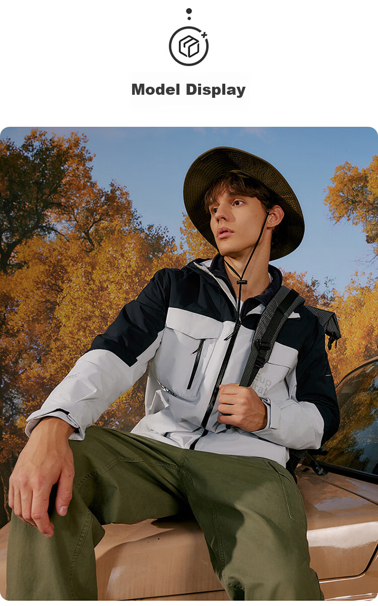 NORTHLAND [Huyanglin 2.0] Men's Water-Repellent And Windproof Three-In Jacket, Hiking And Mountaineering Two-Piece Set 15
