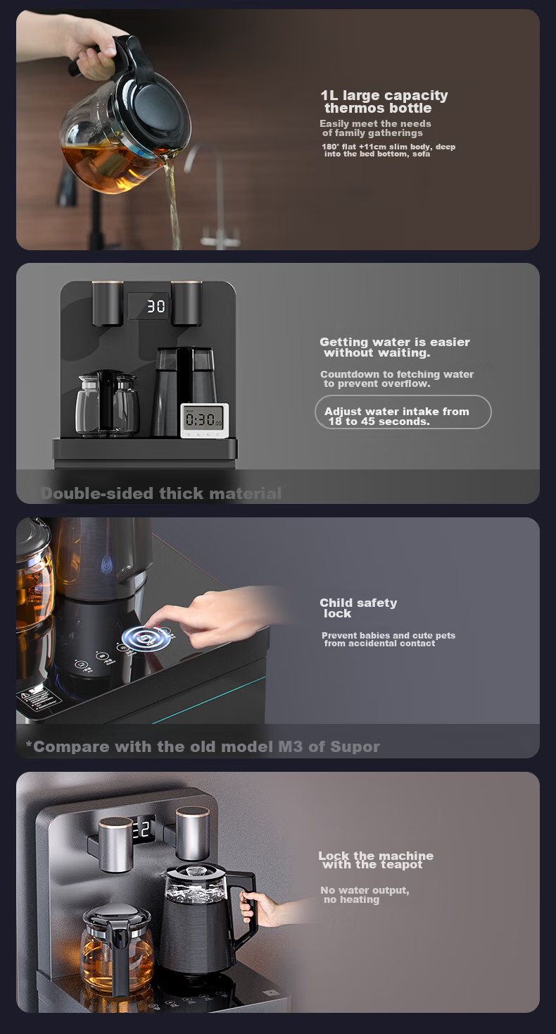 Anjier Tea Bar Machine for Home Use, High-End Living Room Water Dispenser And Boiler, All-In Cooling And Heating System, Bottom-Loading Automatic Constant Temperature Bottled Water Direct Drinking Machine 3481 18
