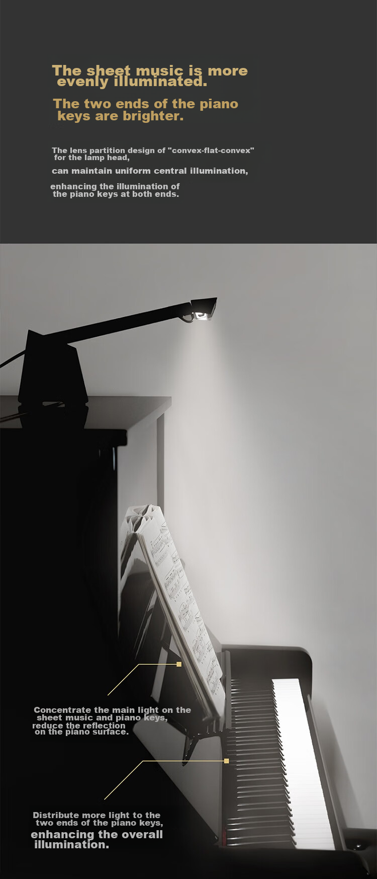 BenQ PianoLight Eye-Protection Full-Spectrum LED Smart Detection Piano Light for All Ages 5