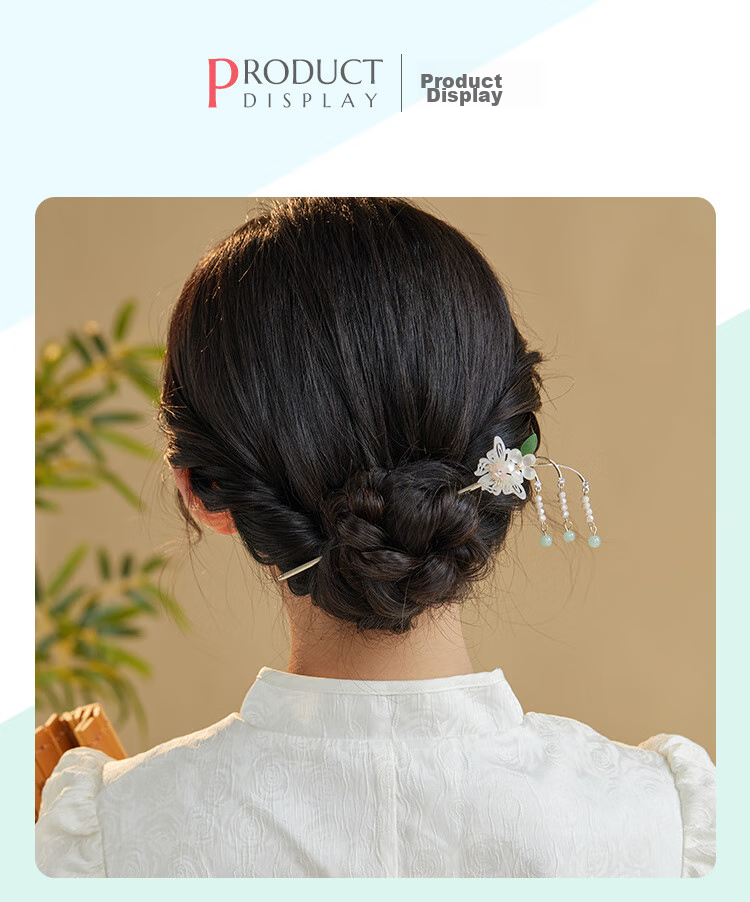 CHIMERA New Chinese-Style Hanfu Qipao Hair Clip, Tassel, Back of Head Clip, Bangs Clip, Hair Accessory, Women's Mid-Autumn Festival Gift 34