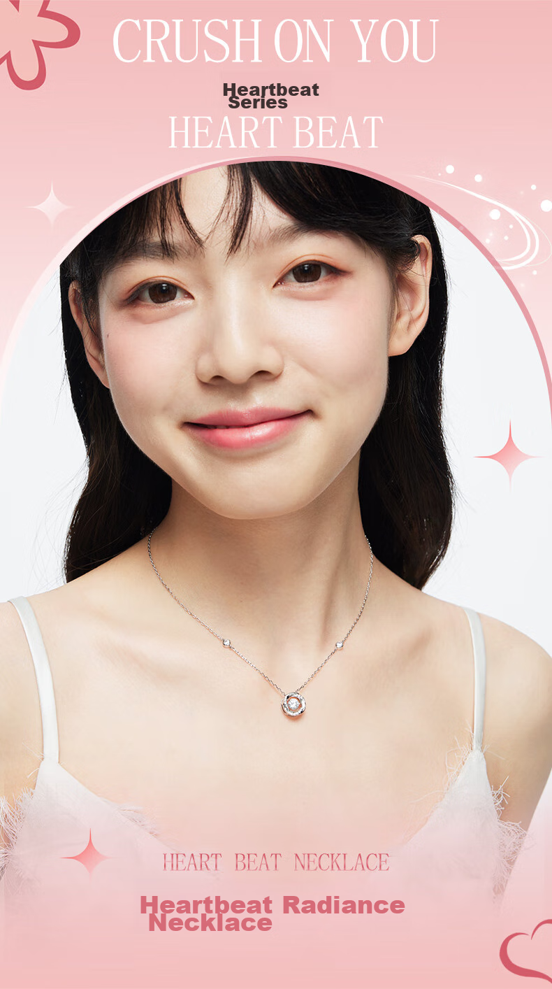 Kadiluo (KADER) Heart-Shaped Radiant Necklace, 925 Silver Pendant, Collarbone Chain, Birthday Gift for Girlfriend 1