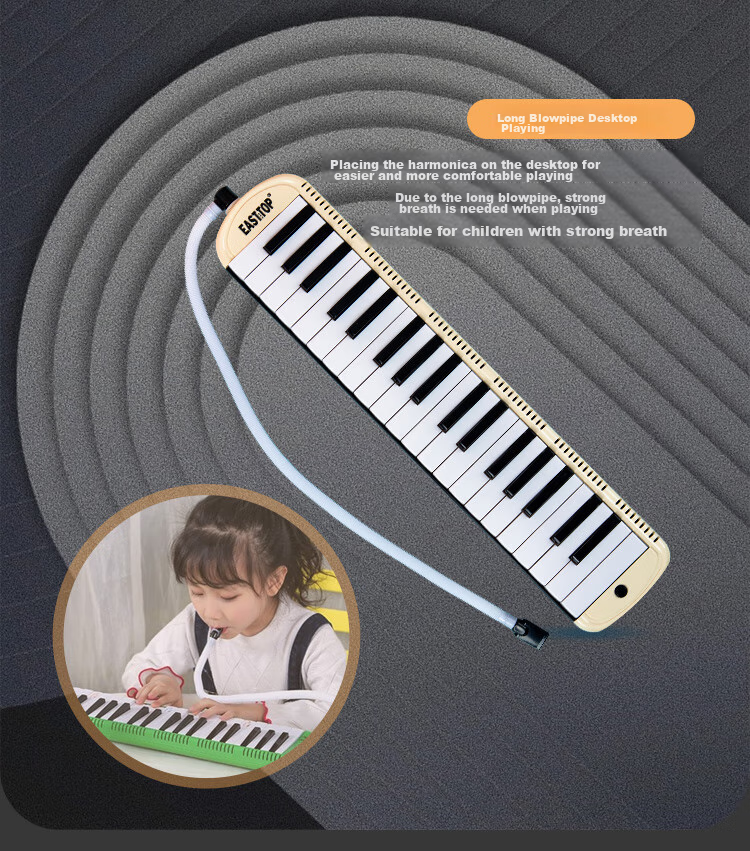 EAST TOP 37-Key Melodica T37, Beginner's Classroom Performance Instrument for Children, Musical Enlightenment Tool, White 8