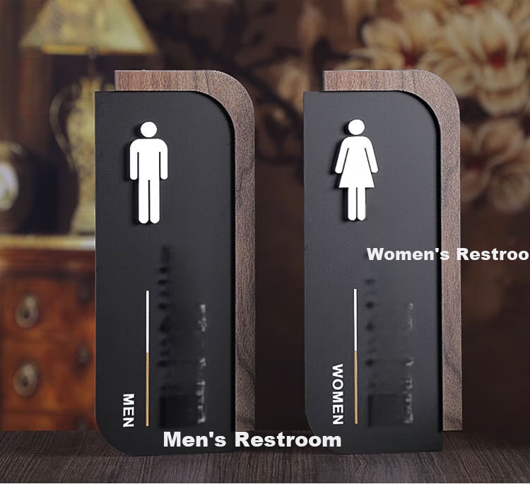 Aimohui Male Restroom Sign, Bathroom 3D Frosted Acrylic Hotel Toilet Indicator, Self-Adhesive, 24*10cm 1