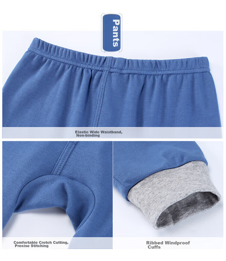 Hengyuanxiang Children's Underwear Set, Boys' Pure Cotton Turtleneck Autumn Top And Pants, Kids' Base Layer Cotton And Wool Set, Little Prince 150 14