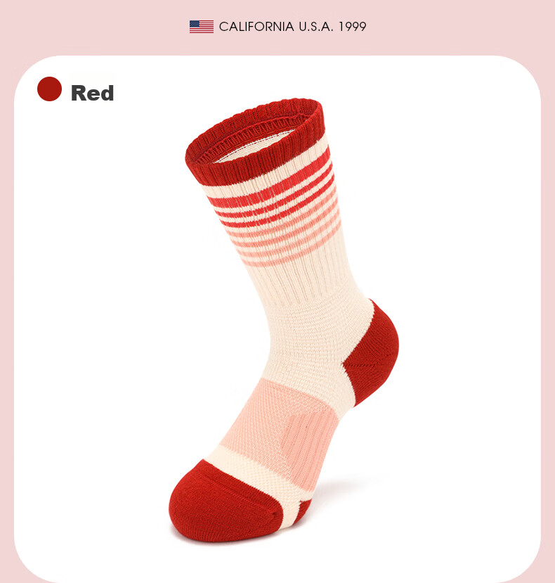 TFO Competition-Grade Outdoor Socks, Comfortable And Durable Sports Running Socks, Hiking And Mountaineering Socks 2202395, Women's Red 13