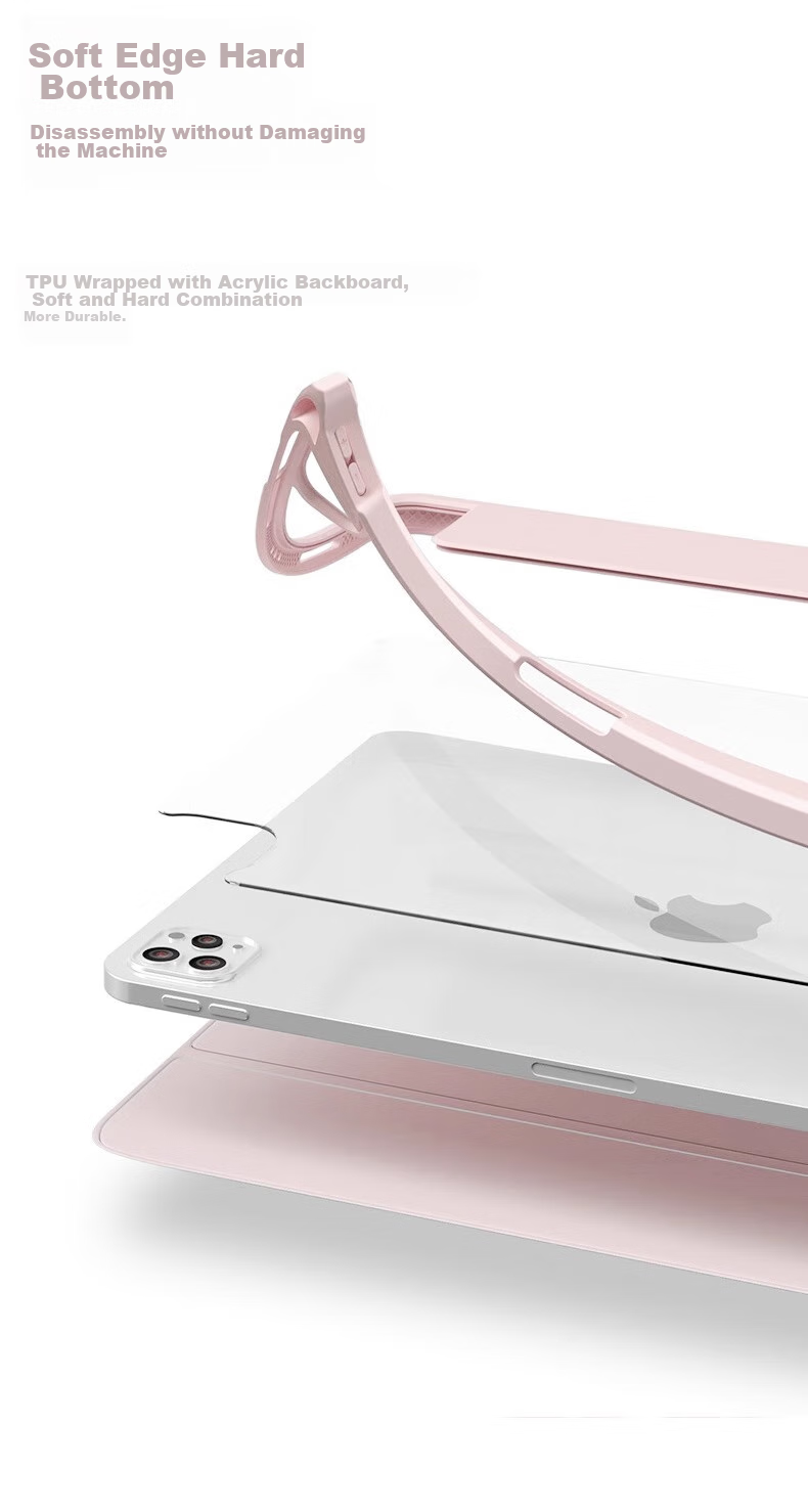RBP Compatible with 2026 Air8 Protective Case, 11-Inch Universal Air7654 Tablet Cover [Acrylic Texture · Full Protection against Bending And Dropping with Pen Slot] Pink 5