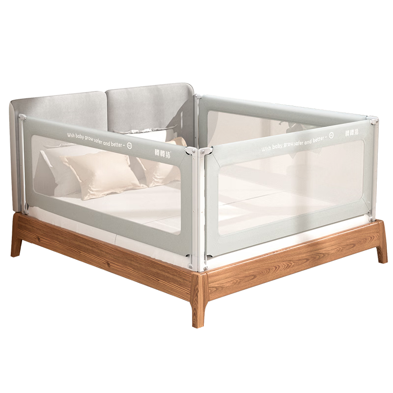 Bangbangzhu Bed Guard Rail, Baby Crib Safety Barrier, Anti-Fall Protection, 2 Meters, Galaxy Gray, Single-Sided Installatio