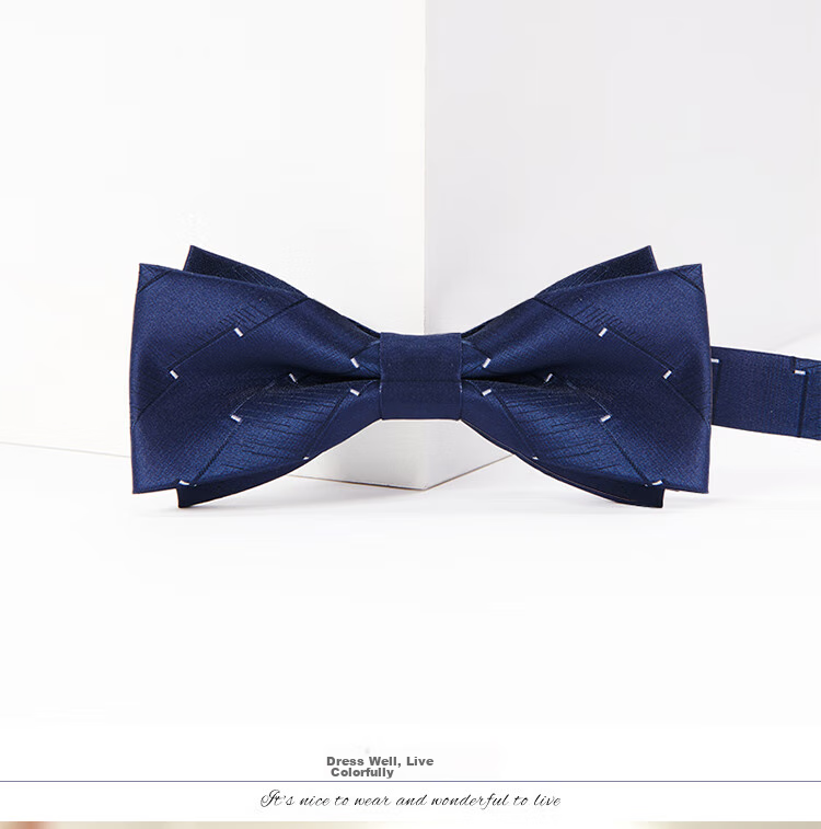 GLO-STORY Men's Bow Tie, Wedding Groom Groomsman Banquet Party Formal Wear Business Gentleman Double-Layer Bow Tie MLD824069 22