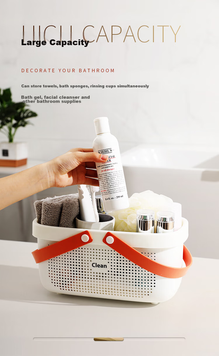 Weijian Portable Shower Caddy, Bathroom Toiletry Organizer, Student Bathing Basket, Convenient Laundry Hamper for Bathroom And Dormitory 6