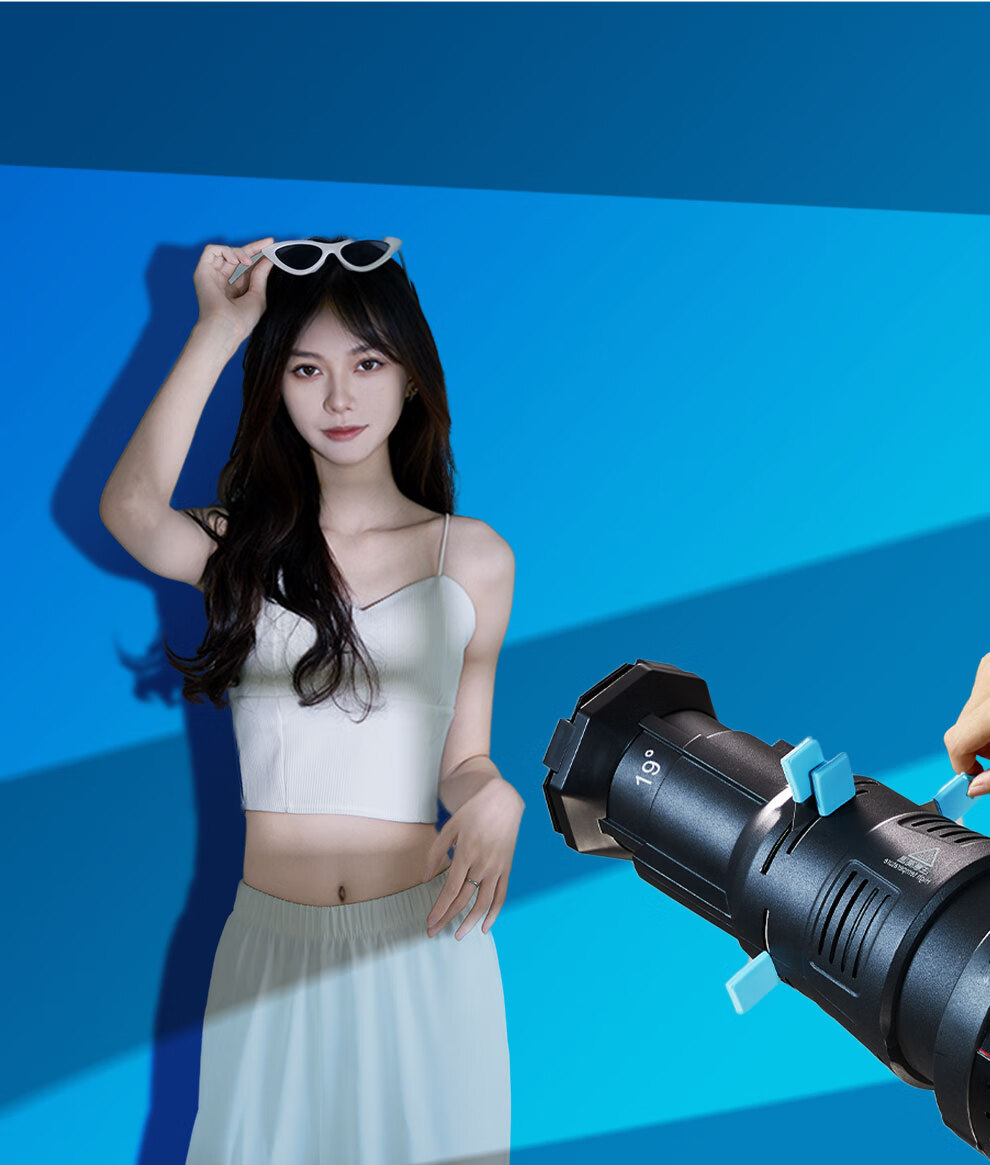 Beiyang QT-36° Photography Spotlight Snoot Bowens Mount LED Lamp Shade Shaped Light Shadow Projection Effect Fresnel Lens Insert Focusable Zoom Spotlight for Live Streaming 1