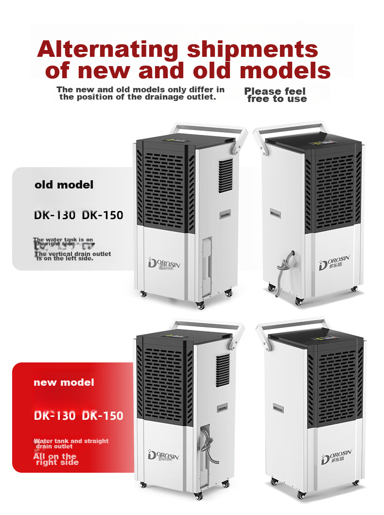 DOROSIN Industrial Dehumidifier, Dehumidification Capacity 110 Liters/Day, 350 Square Meters High-Power Commercial Dehumidifier for Villas, Workshops, Warehouses, Renovation Drying Machine, Direct Drainage DR-1502L 1