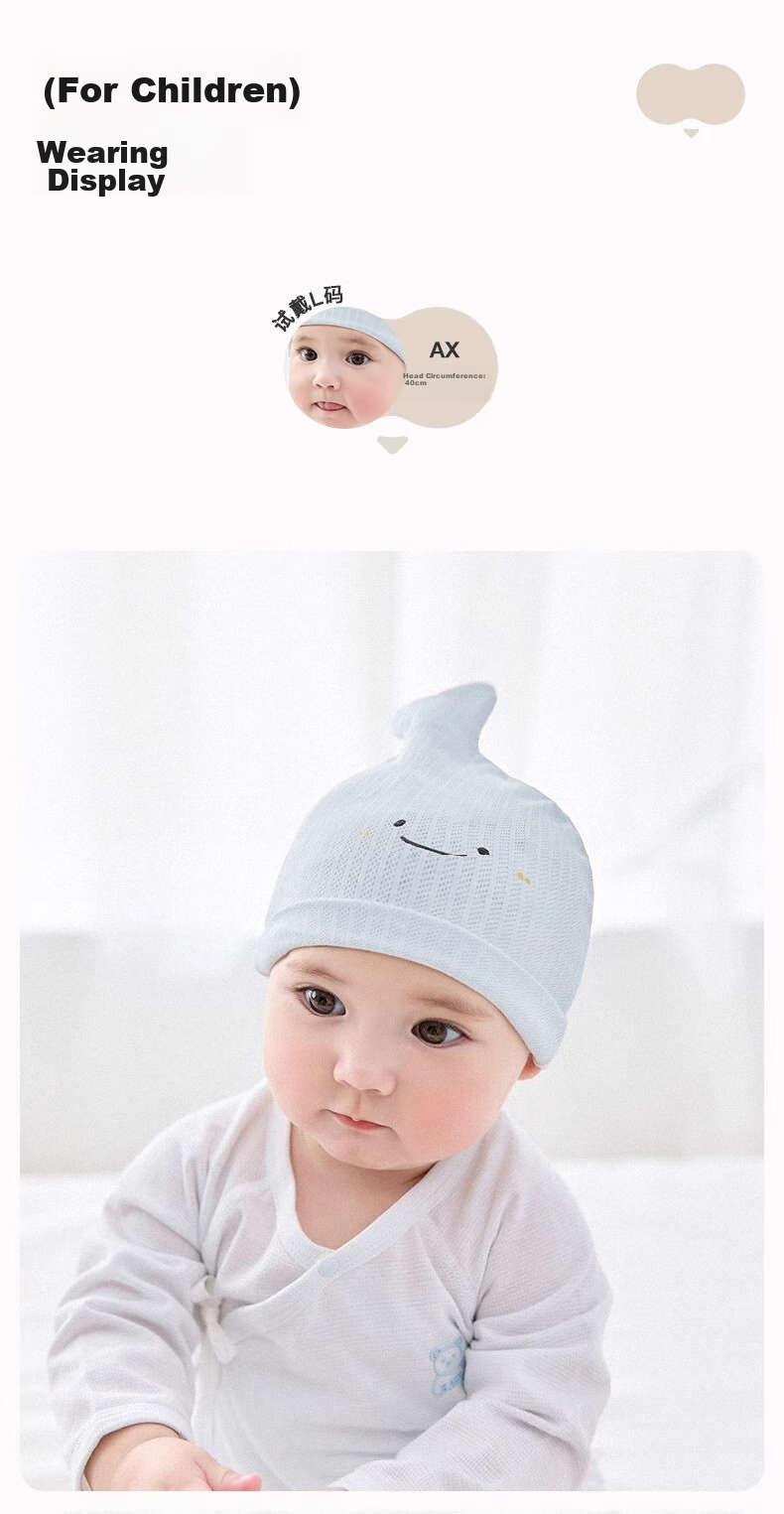Niduoxiong Baby Hat, Newborn Fontanelle Cap, Summer Mesh Breathable Infant Hat, Newborn Cap, Newborn Baby Hat 11