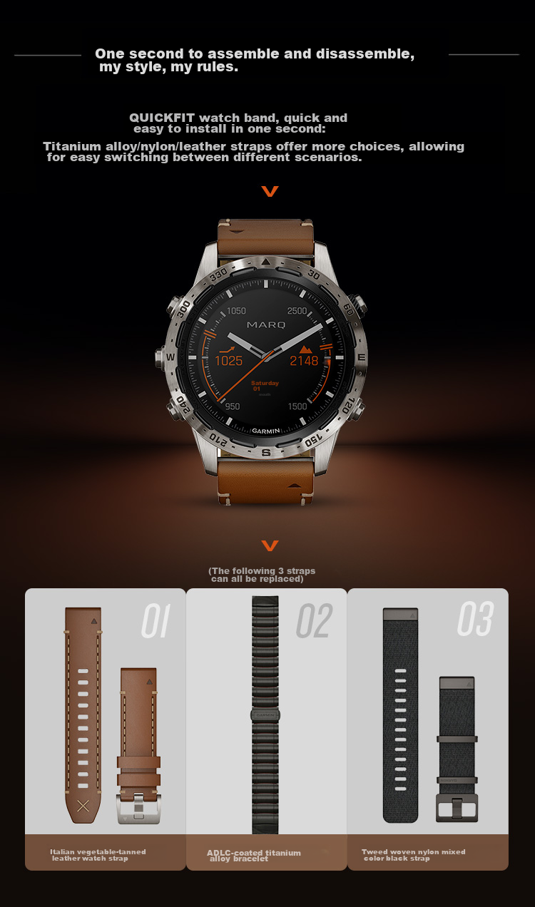 GARMIN MARQ2 Commander Gen 2 Carbon Fiber High-End Business Smartwatch, Intelligent Sports Watch 6
