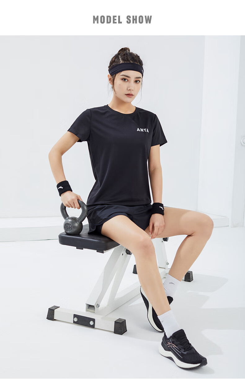 Anta Quick-Dry Sports Set | Women's Summer New Breathable Short Sleeve and Shorts Badminton Two-Piece Set with Anti-Exposure Design 29