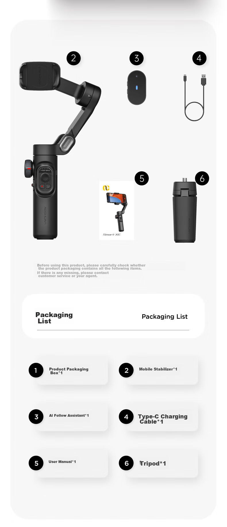 Aochuan Smart XE AI Smartphone Stabilizer with Face Tracking Selfie Stick, Multi-Functional Anti-Shake Shooting Handheld Stabilizer for Live Streaming, Follow-Up Shooting And Travel 20