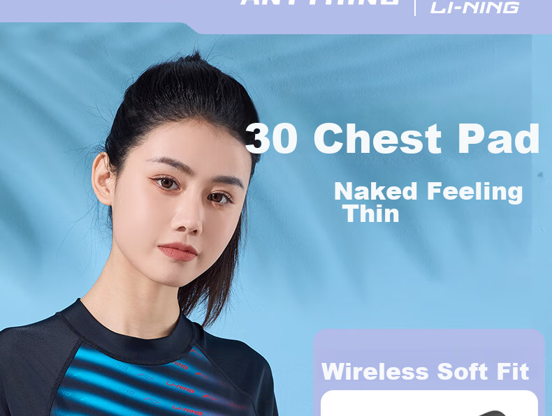 Li-Ning One-Piece Swimsuit for Women, Boyshort Style, Shaping Waist, Fashionable Gradient Color, High Elasticity, Breathable, Hot Spring Resort Swimwear, 481 Red And Blue, Size L 9