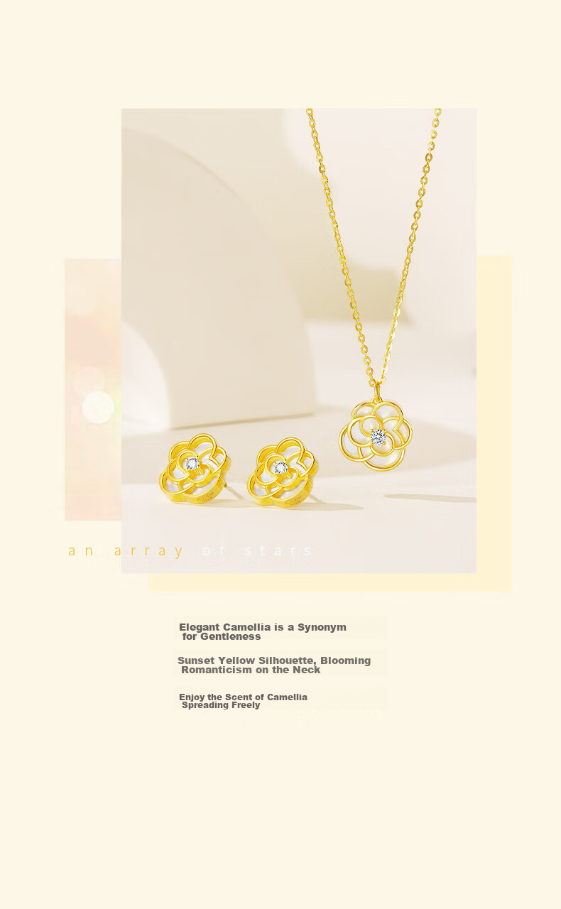 CHOW TAI SENG Camellia Shell Necklace, Niche Luxury Design, Elegant Chanel-Style, Birthday Gift for Girlfriend 3