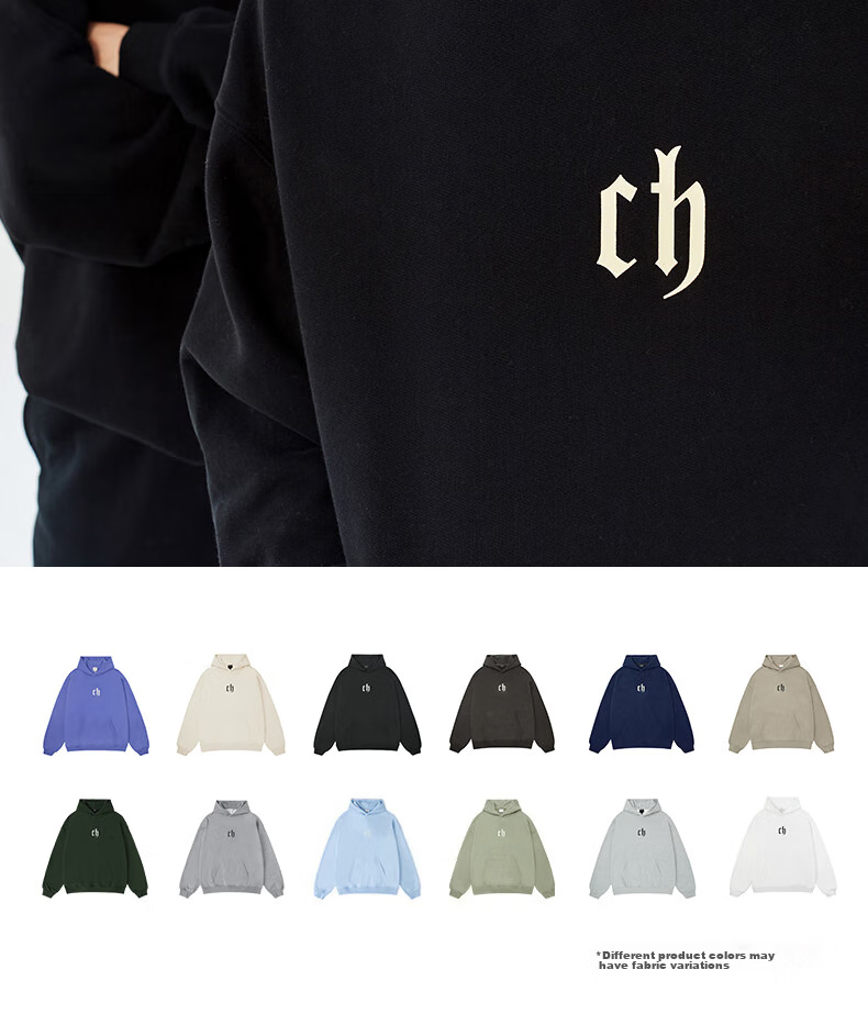 CHINISM CH Sweatshirt for Men, Spring And Autumn Classic Simple Couple's Top, Heavyweight American-Style Hoodie, Sports Casual Pullover Hooded Sweatshirt 3