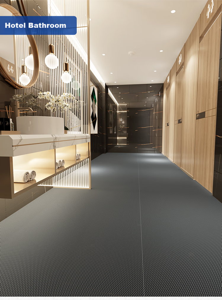Baineng Bathroom Non-Slip Mat Shower Room Bath Foot Mat Toilet PVC Hollow Anti-Slip Floor Mat 0.9*1m 17