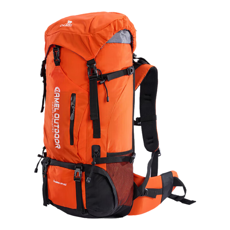 CAMEL Outdoor Professional Hiking Backpack, Multifunctional Large Capacity Backpack for Men And Women, Trekking And Travel Bag, 7S3AC3034A, Orange-Red Color