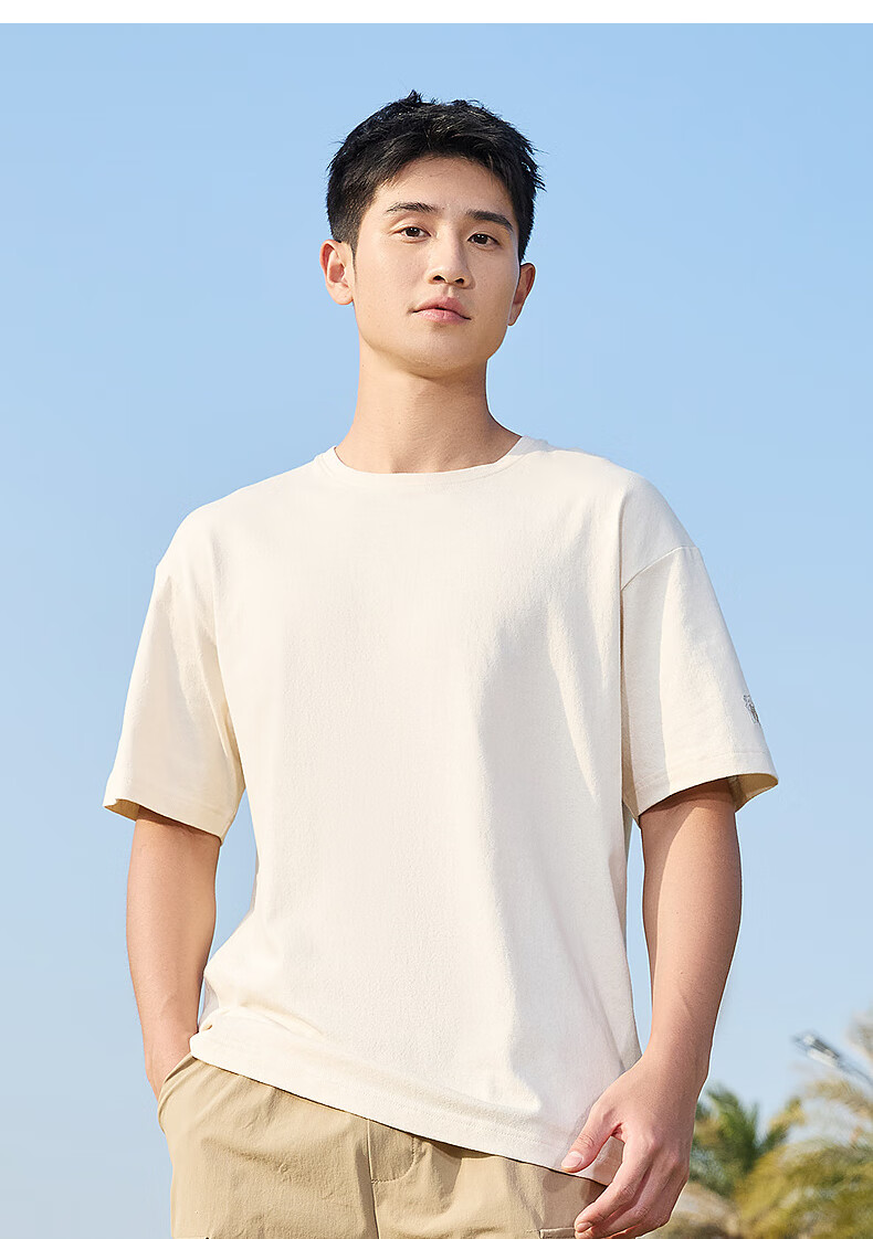 QIAODAN Short-Sleeve T-Shirt, Unisex Style for Men And Women, New Summer Release, Breathable Thin Fabric, Solid Color Undershirt, Couple's Wear 16